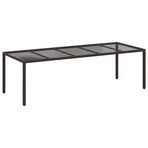 Garden Table Brown Poly Rattan