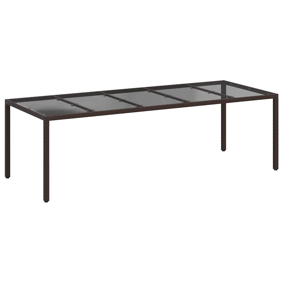 Garden Table Brown Poly Rattan