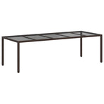 Garden Table Brown Poly Rattan