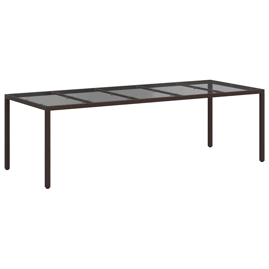 Garden Table Brown Poly Rattan