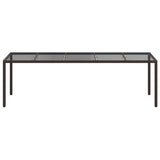 Garden Dining Table Brown 250 x 100 x 75 cm Poly rattan - Side View
