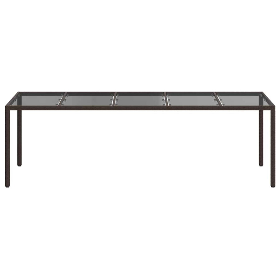 Garden Table Brown Poly Rattan