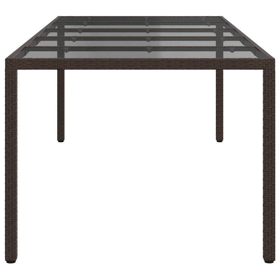 Garden Table Brown Poly Rattan