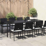 Garden Dining Table Pure black 250 x 100 x 75 cm Poly rattan