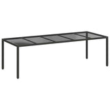 Garden Table Pure Black 250 x 100 x 75 cm Poly Rattan