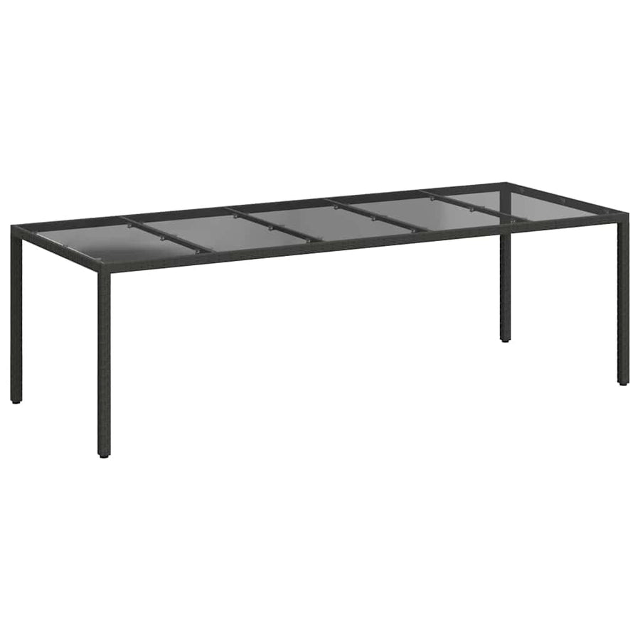 Garden Table Pure Black Poly Rattan