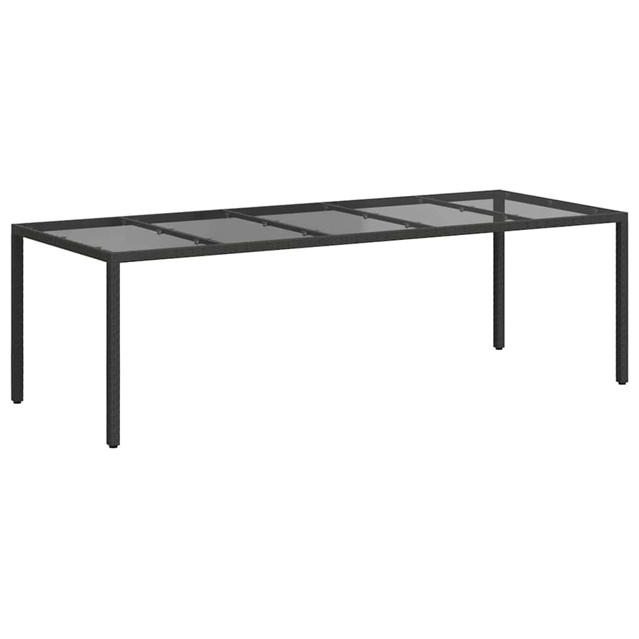 Garden Table Pure Black Poly Rattan