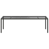 Garden Dining Table Pure black 250 x 100 x 75 cm Poly rattan - Side View