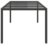 Garden Dining Table Pure black 250 x 100 x 75 cm Poly rattan - Top-Down View