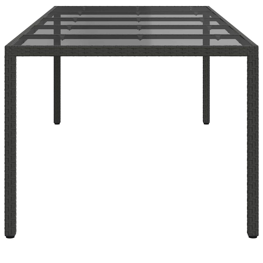 Garden Table Pure Black Poly Rattan