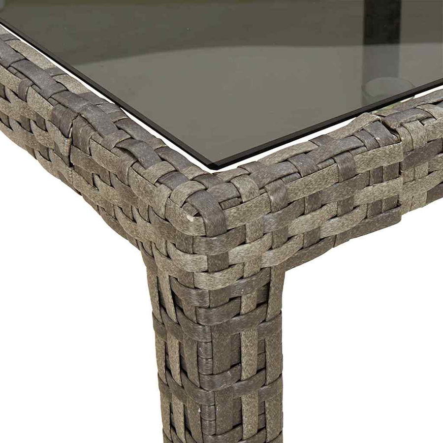 Garden Table Grey Poly Rattan