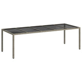 Garden Table Grey 250 x 100 x 75 cm Poly Rattan