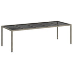 Garden Table Grey Poly Rattan