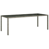Garden Dining Table Grey 250 x 100 x 75 cm Poly rattan - Front View