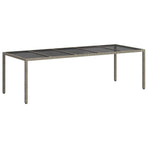 Garden Table Grey Poly Rattan