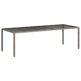 Garden Dining Table Grey 250 x 100 x 75 cm Poly rattan - 45-Degree Angle