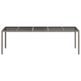Garden Table Grey 250 x 100 x 75 cm Poly Rattan