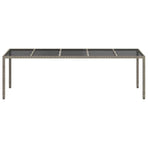 Garden Table Grey Poly Rattan