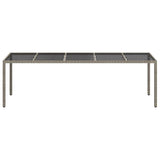 Garden Dining Table Grey 250 x 100 x 75 cm Poly rattan - Side View