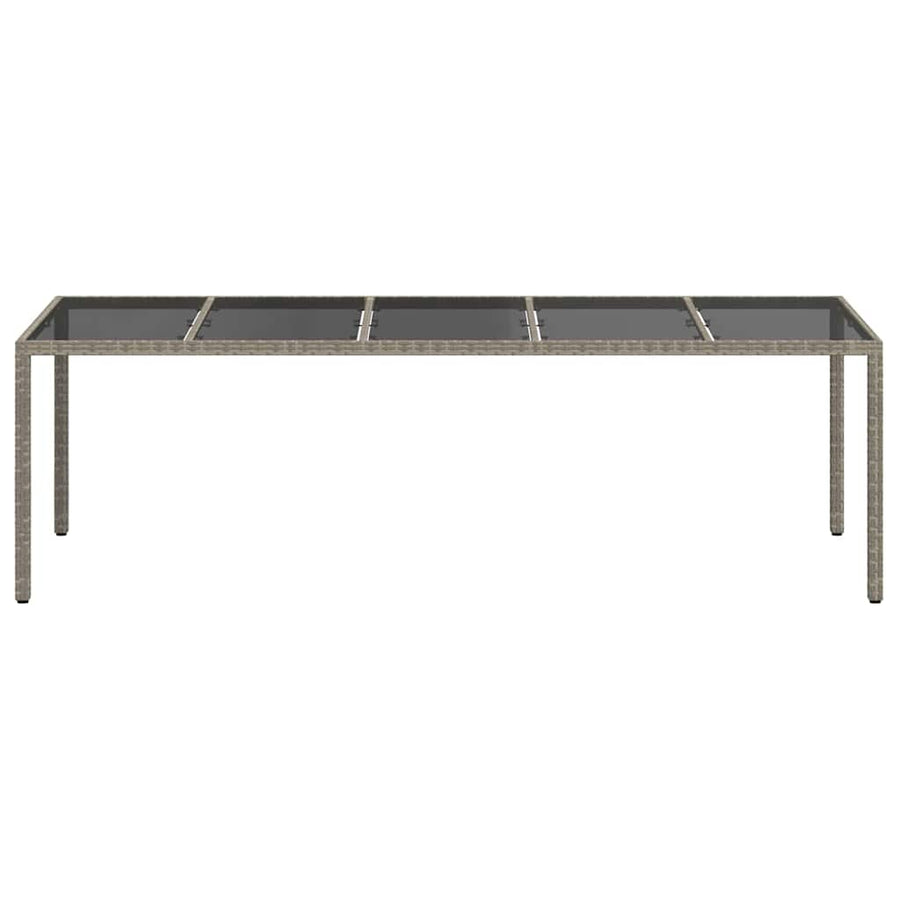 Garden Table Grey Poly Rattan