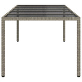 Garden Table Grey 250 x 100 x 75 cm Poly Rattan