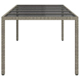 Garden Dining Table Grey 250 x 100 x 75 cm Poly rattan - Top-Down View