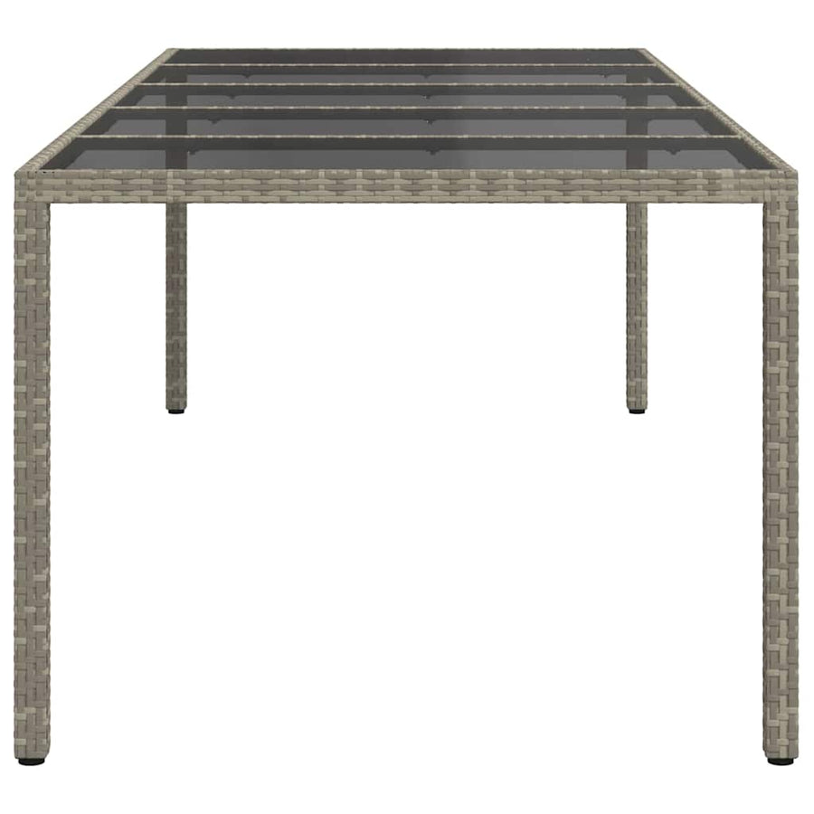 Garden Table Grey Poly Rattan