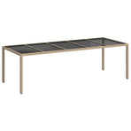 Garden Table Beige Poly Rattan