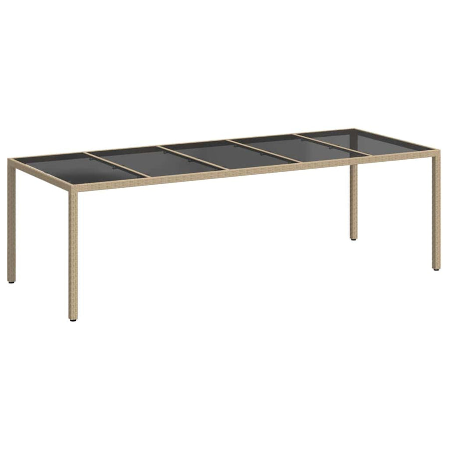 Garden Table Beige Poly Rattan