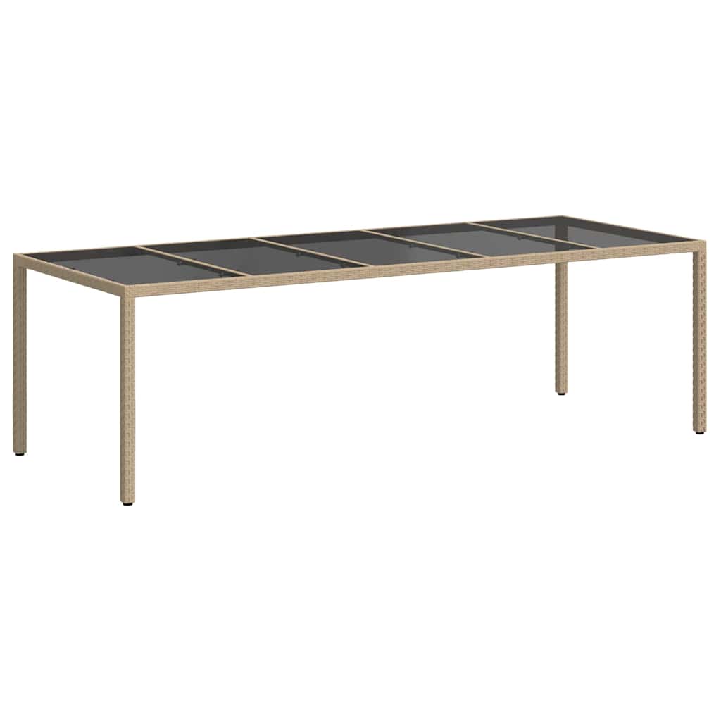 Garden Table Beige Poly Rattan
