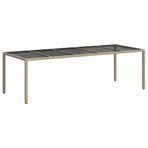 Garden Table Beige Poly Rattan