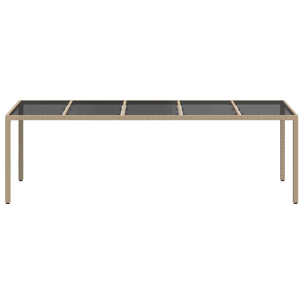 Garden Table Beige Poly Rattan