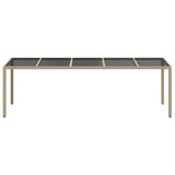 Garden Table Beige Poly Rattan
