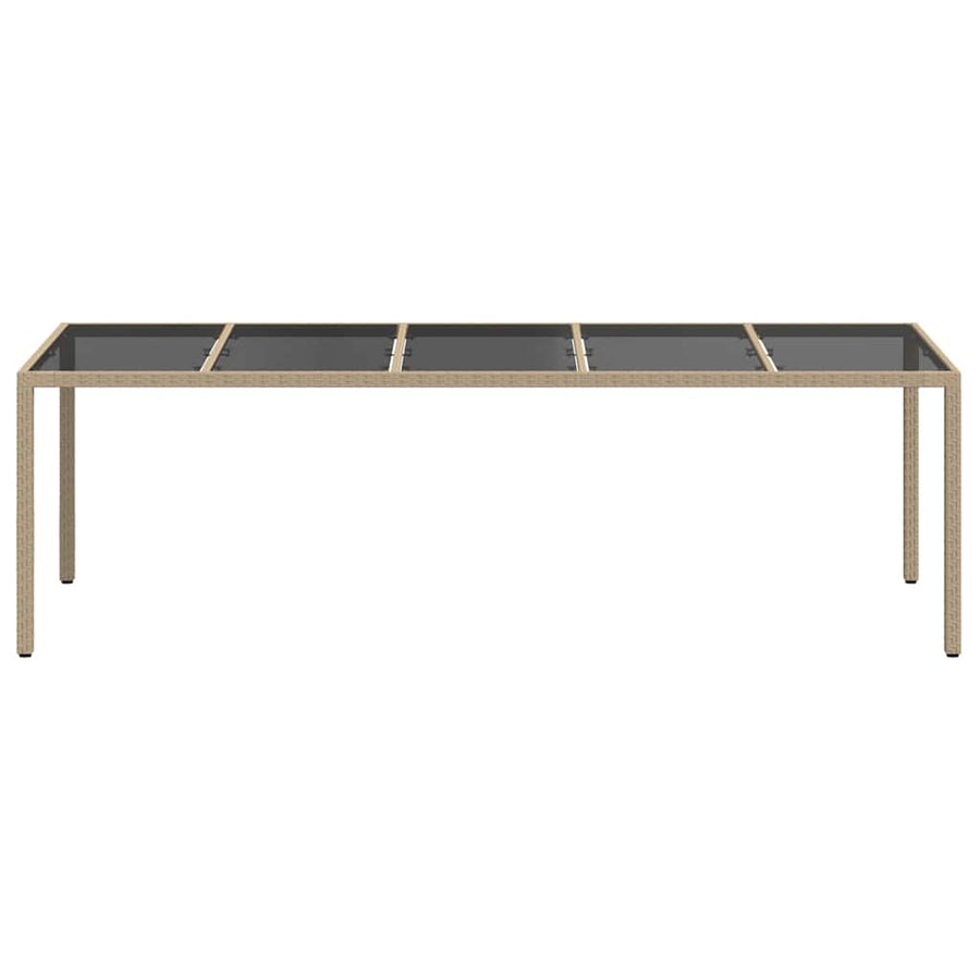 Garden Table Beige Poly Rattan