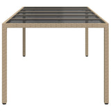 Garden Table Beige Poly Rattan