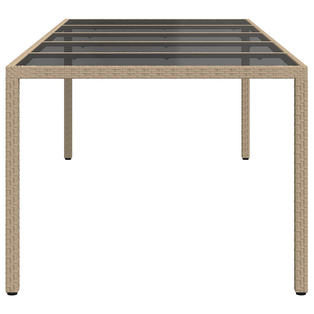 Garden Dining Table Beige 250 x 100 x 75 cm Poly rattan