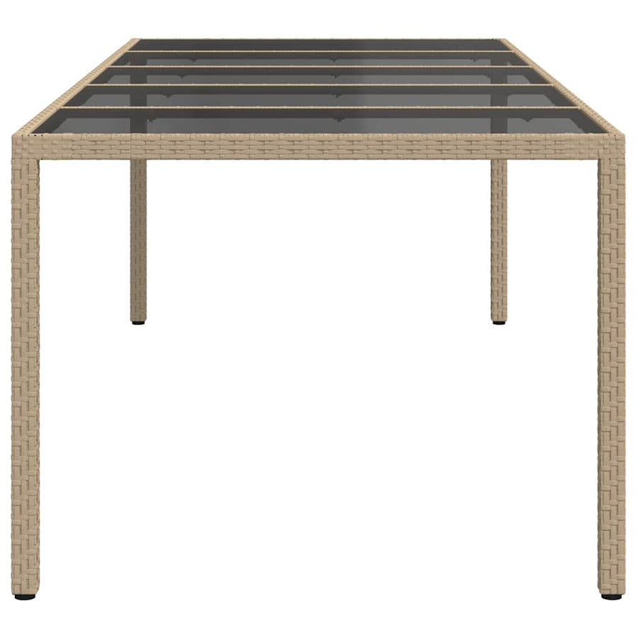 Garden Table Beige Poly Rattan