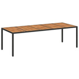 Garden Table Black 250 x 100 x 75 cm Poly Rattan