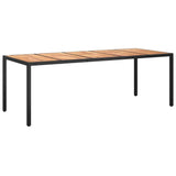 Garden Dining Table Black 250 x 100 x 75 cm Poly rattan - Front View