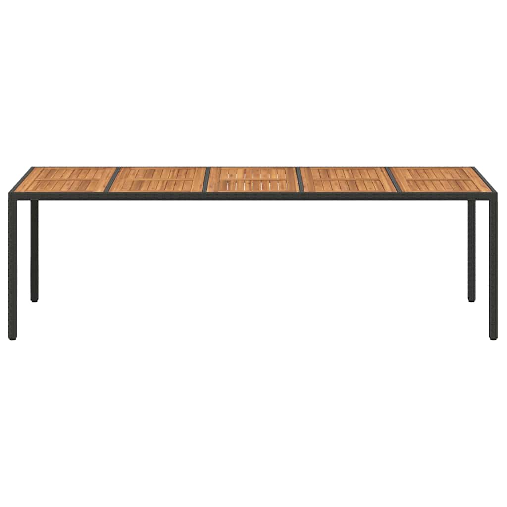 Garden Dining Table Black 250 x 100 x 75 cm Poly rattan