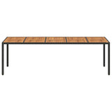 Garden Dining Table Black 250 x 100 x 75 cm Poly rattan - Side View