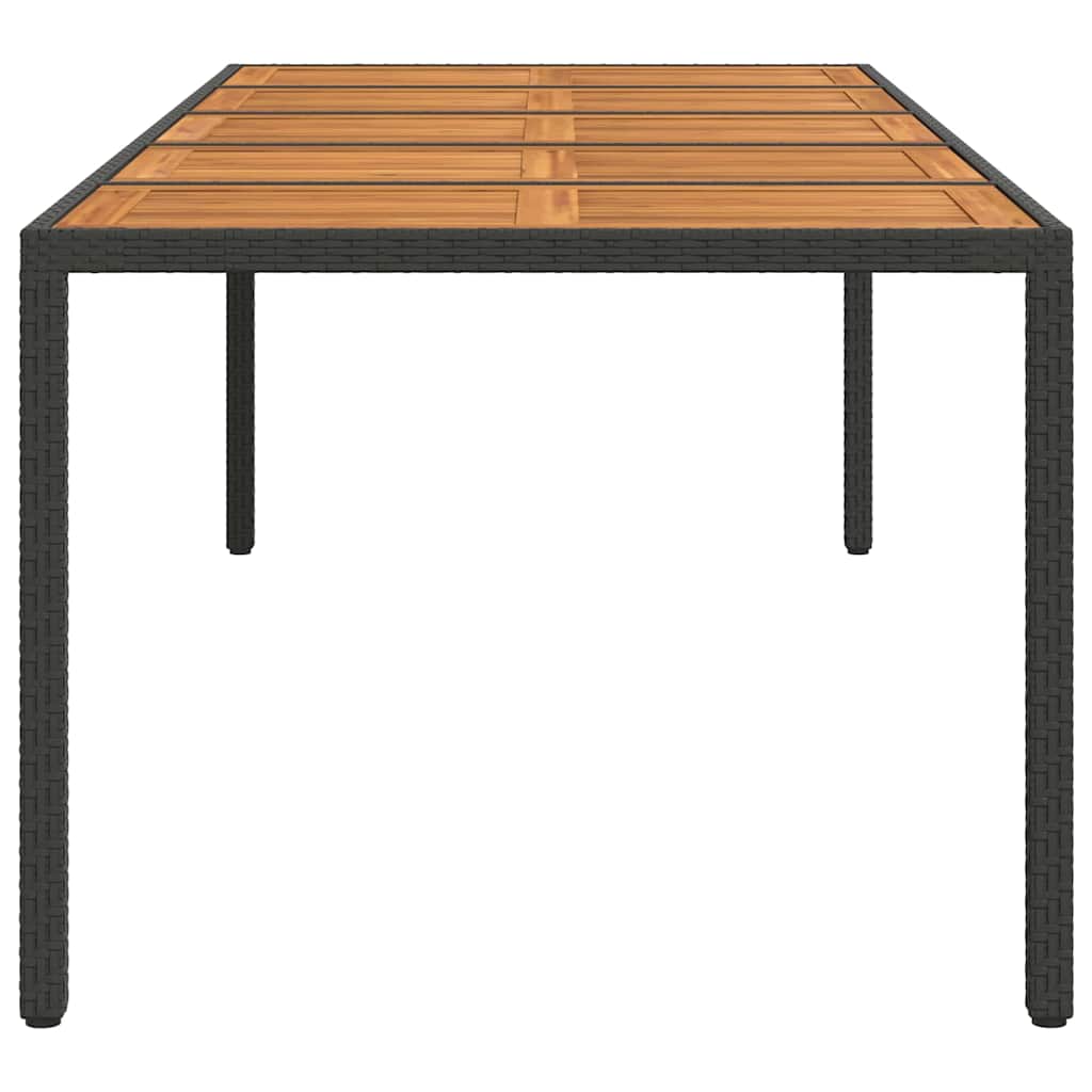 Garden Dining Table Black 250 x 100 x 75 cm Poly rattan