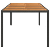 Garden Dining Table Black 250 x 100 x 75 cm Poly rattan - Top-Down View