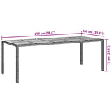 Garden Table Black 250 x 100 x 75 cm Poly Rattan
