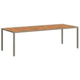 Garden Table Grey 250 x 100 x 75 cm Poly Rattan