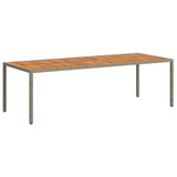 Garden Dining Table Grey 250 x 100 x 75 cm Poly rattan - 45-Degree Angle