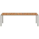 Garden Table Grey 250 x 100 x 75 cm Poly Rattan