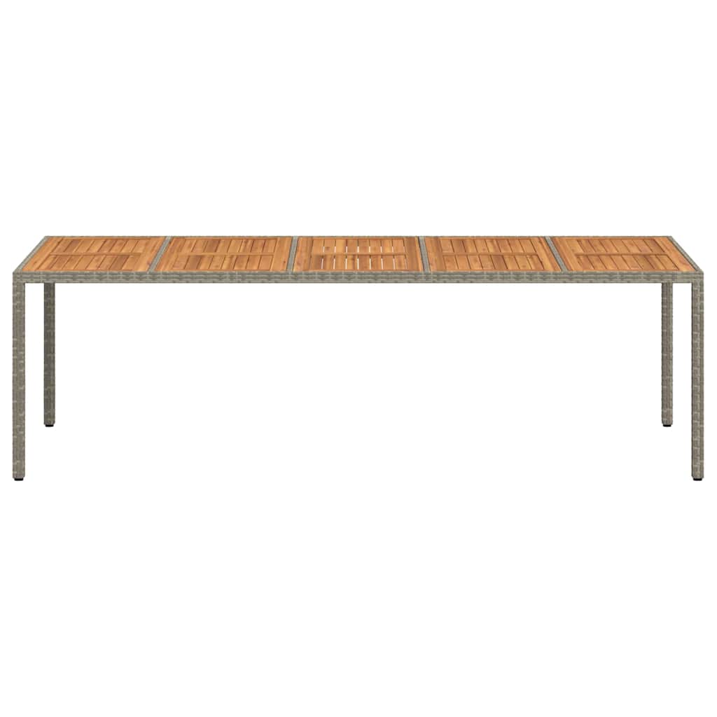 Garden Dining Table Grey 250 x 100 x 75 cm Poly rattan