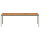 Garden Dining Table Grey 250 x 100 x 75 cm Poly rattan - Side View