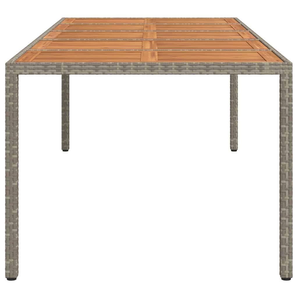 Garden Dining Table Grey 250 x 100 x 75 cm Poly rattan